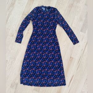 No. 6 store mesh, floral long sleeve dress, size 6/small